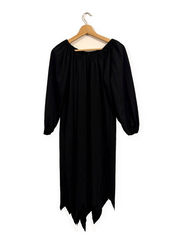 Vestido bruja negro manga globo